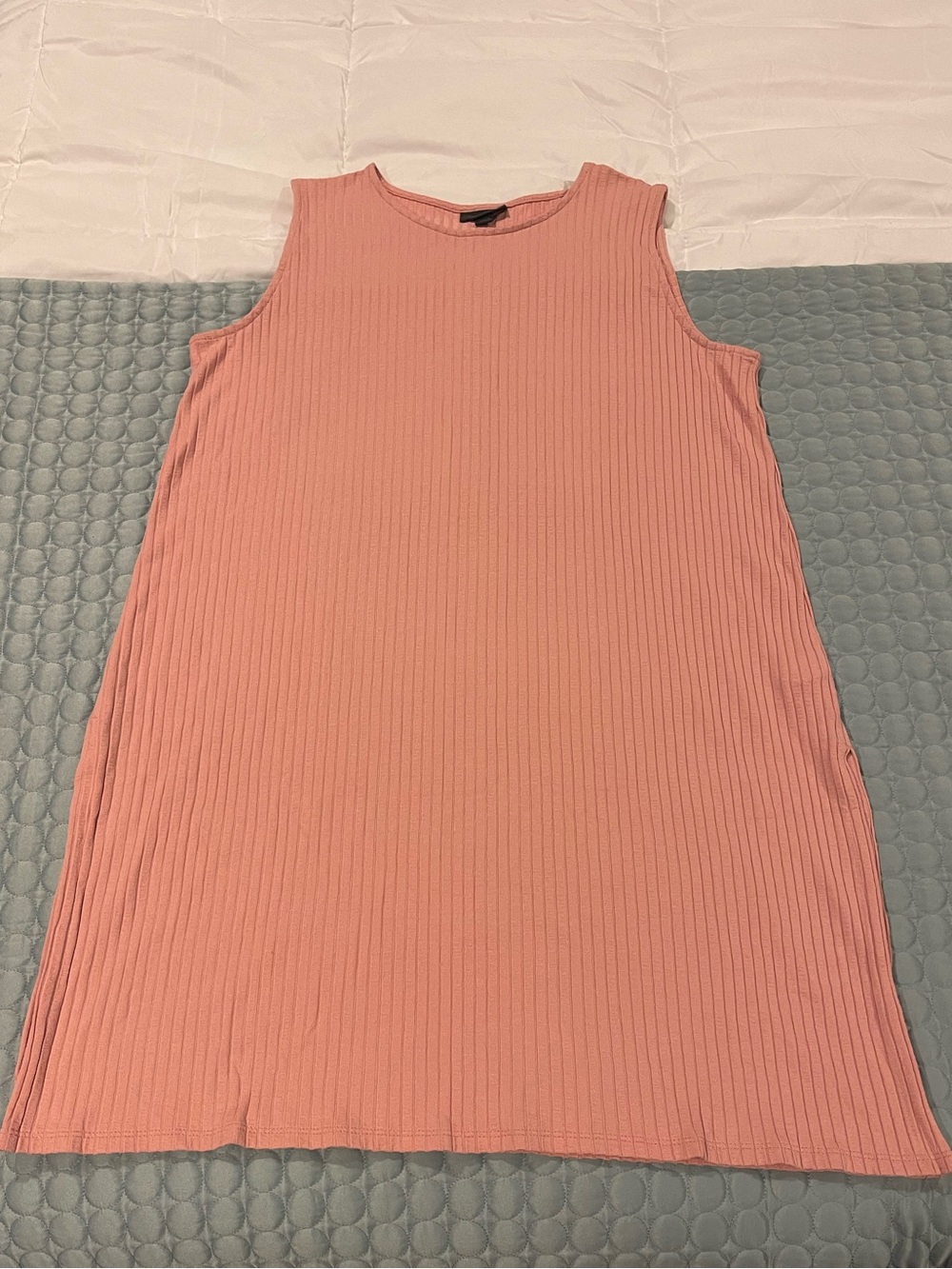 J. JILL Wearever Collection Tunic Top Shell Sleeveless Ribbed Blush Medium Rayon